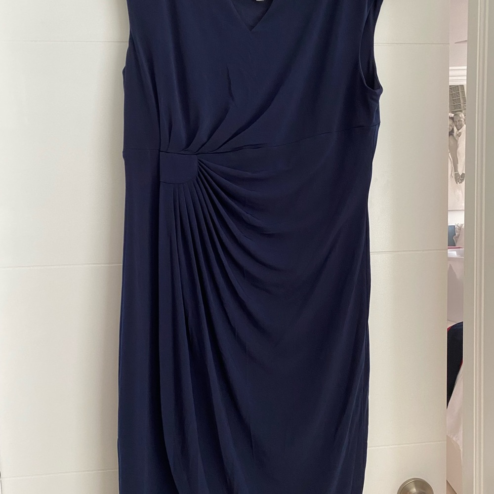 Navy blue evening dress.